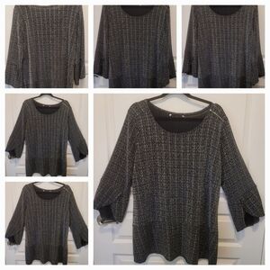 Chic Black and Silver Sparkle Knit Sweater